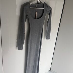 SKIMS Charcoal Long Sleeve Dress